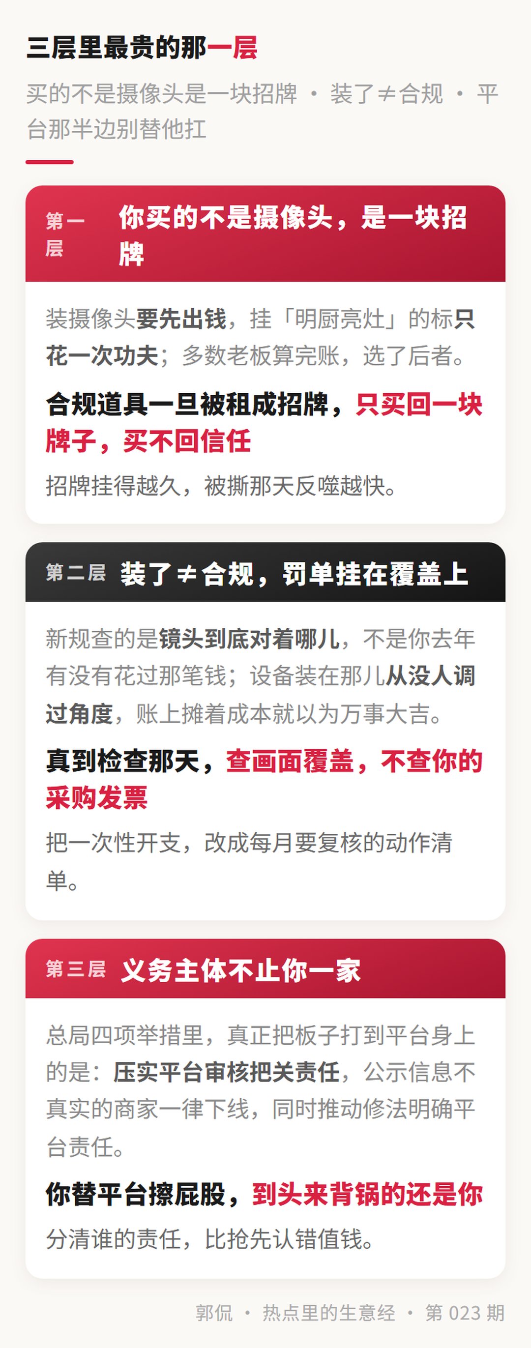 镜头盲区拆解 · 你以为在直播后厨 / 其实对着地面、墙面和取餐口